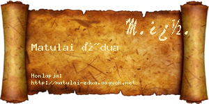 Matulai Édua névjegykártya